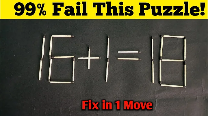 Matchstick Puzzle l Move only 1 stick to make  equation correct l The Puzzle Master