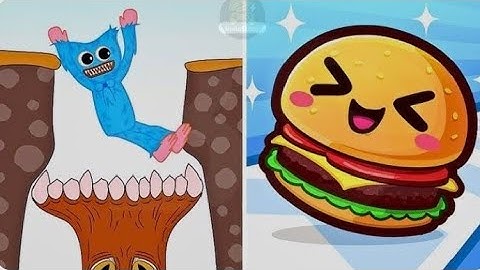 Food Run vs Huggy Story 🍔💙 Crazy Fun Mobile Game Battle | Satisfying 😁 💪🔥🧠💔