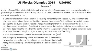 US  Physics Olympiad 2014. USAPHO. Problem B1. Mechanics. Momentum, Energy, Collisions
