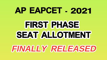 FINALLY SEAT ALLOTMENT RELEASED || AP EAPCET 2021