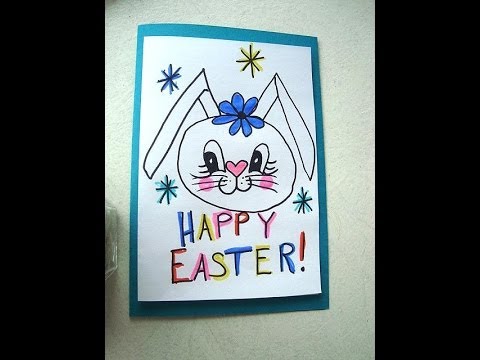 EASTER BUNNY GIRL, Children's Drawing, Crafts for Kids, Child art