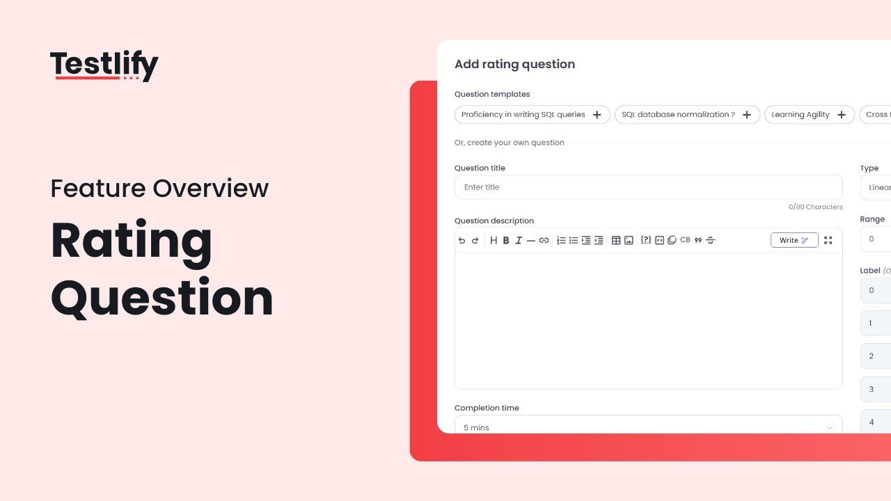 How Rating Custom Questions Work | Testlify