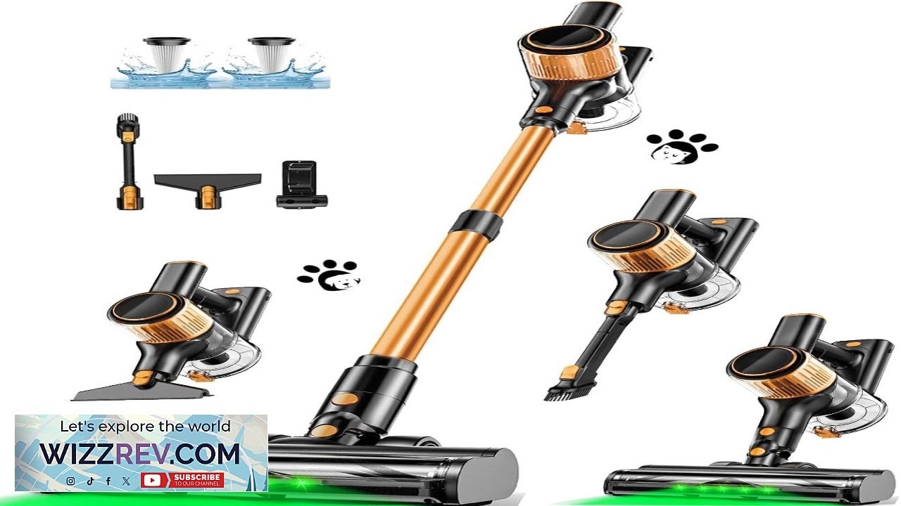 Cordless Vacuum Cleaner 40Kpa 8 in 1 Powerful Suction Lightweight Stick Vacuum