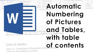 Automatic numbering of captions for images and tables in a Word document