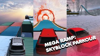 Mega ramp: skyblock parkour car jump stunts & run screenshot 5