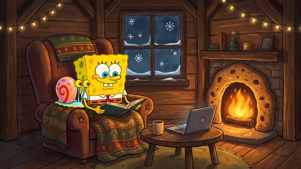 Reading by the Fireplace at Night ❄️🔥 Calm Lofi Vibes | Winter Lofi for Study, Work & Focus ☕