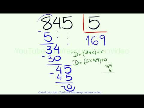 Aprende a hacer divisiones de una cifra con resta 845 entre 5