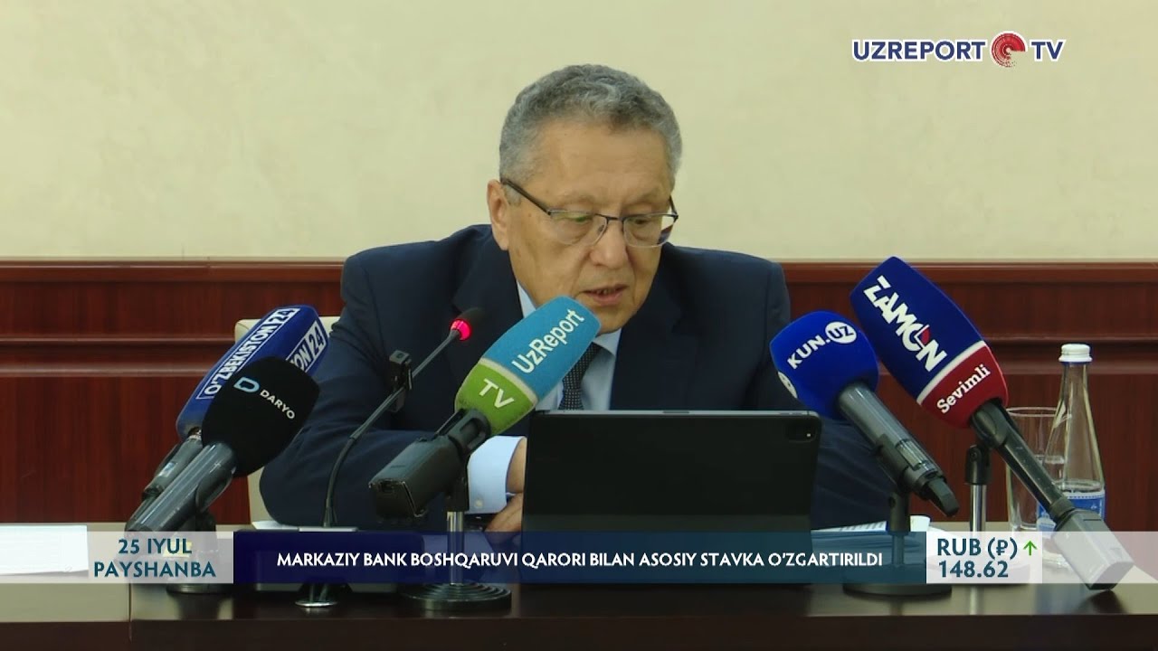 Markaziy bank boshqaruvi qarori bilan asosiy stavka o‘zgartirildi