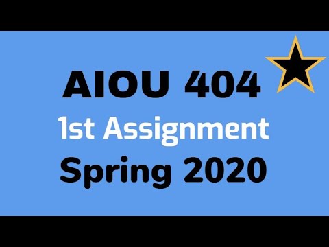 AIOU Solved Assignments: Spring & Autumn Semester 
