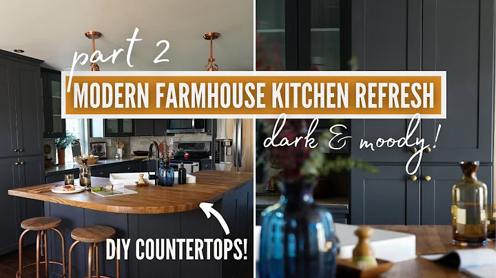 *Dark & Moody* Modern Farmhouse Kitchen Makeover! ...