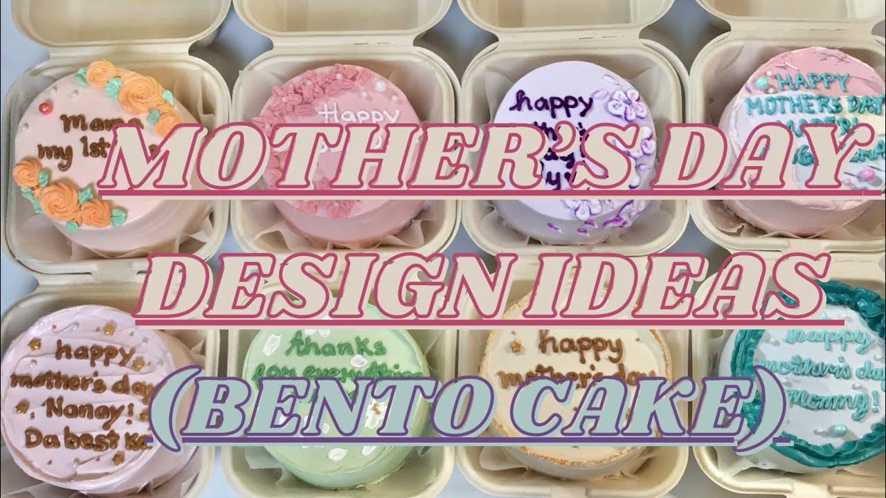 SIMPLE MOTHER's CAKE DESIGN(BENTO CAKE) - YouTube