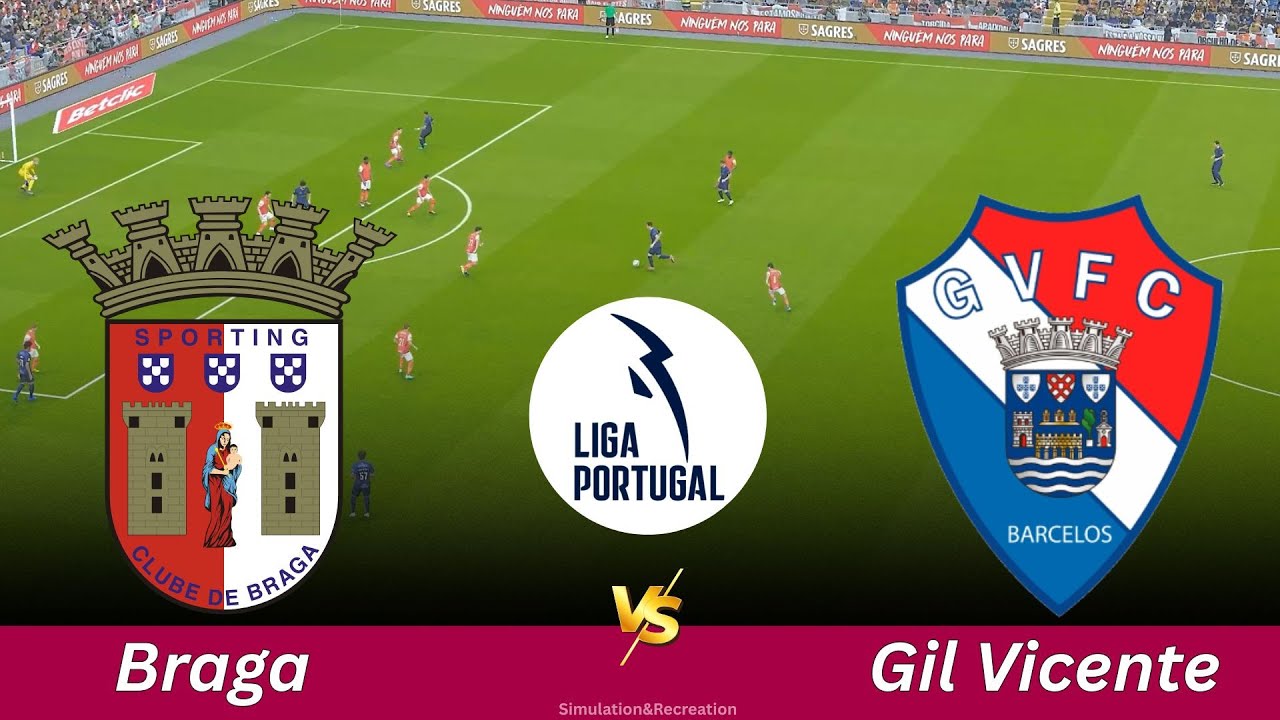 Braga vs Gil Vicente – Liga Portugal 2025 | Simulação Completa da Partida pes21