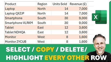 How to Select / Copy / Highlight or Delete Every Other Row in Excel