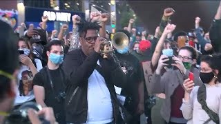 Calls for change at peaceful George Floyd protests in Brooklyn