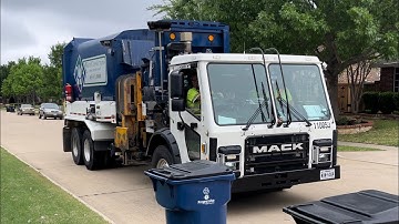 Waste Connections: Mack LR Labrie Automizer Garbage Truck On An Unfamiliar Route!