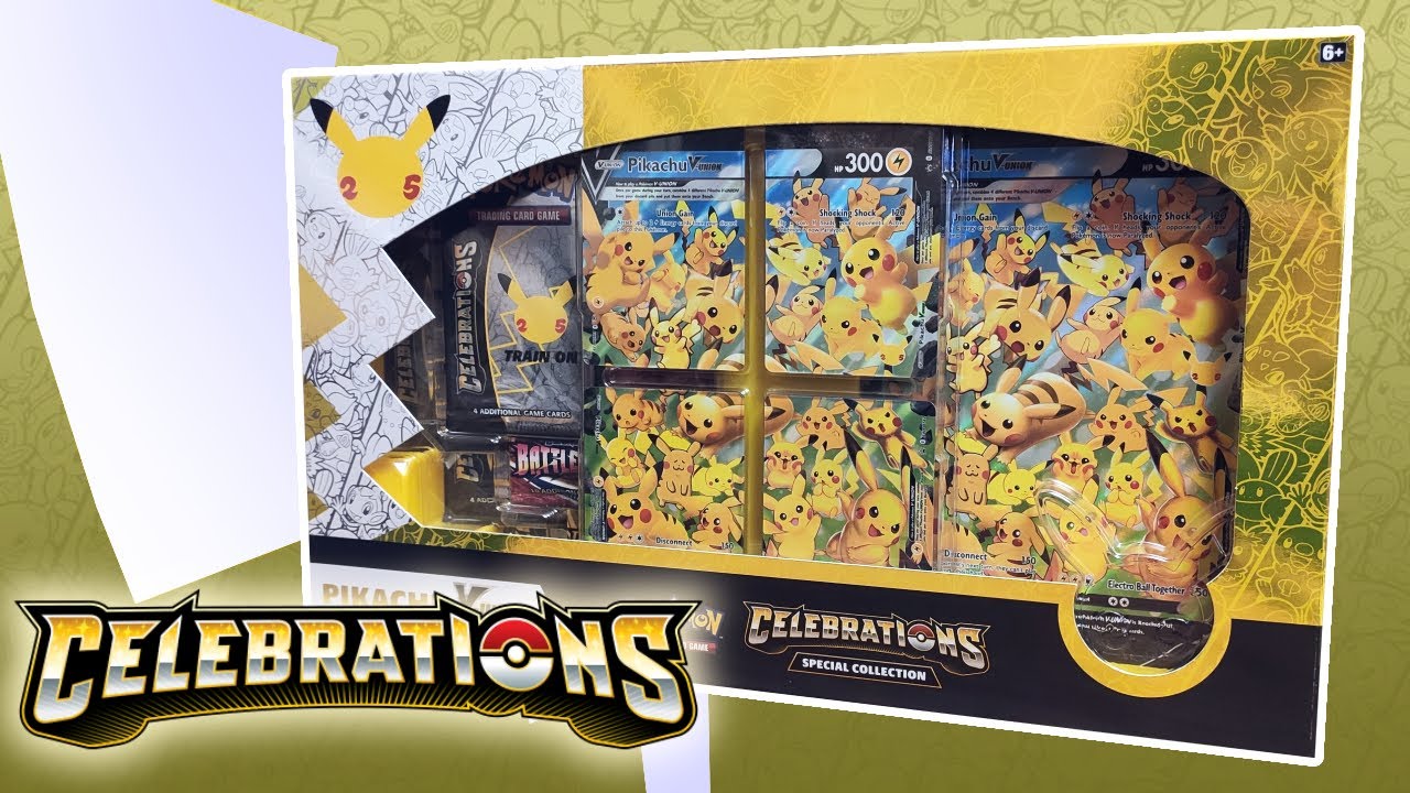Celebrations Opening - Pikachu V UNION Special Collection - YouTube