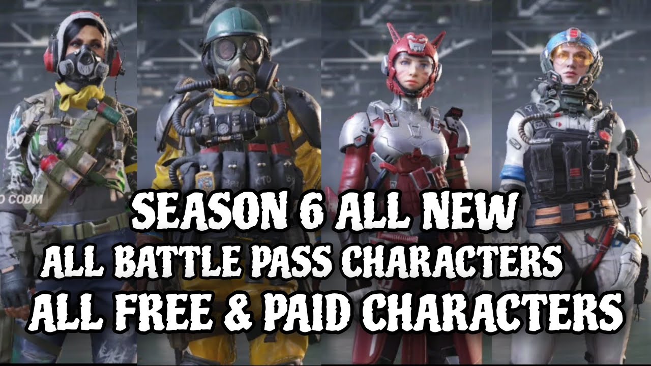*NEW* Season 6 All Battle Pass Characters | All Free Epic Free & Paid ...