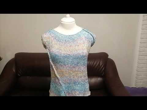Готовая работа. Косая майка - та самая. Пряжа Ализе Дива силк эффект ...