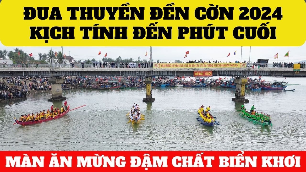 Đua Thuyền Lễ Hội Đền Cờn 2024 | Kịch Tính Đến Phút Cuối | Ăn Mừng Đậm Chất Biển Khơi