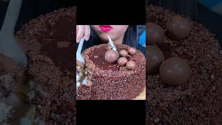 MUKBANG ASMR #shorts TRIPLE CHOCOLATE MOUSSE CAKE 먹방  Eating sounds