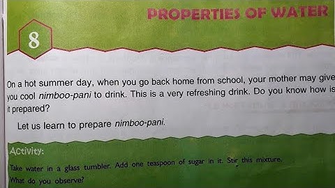 ||DAV Class 5 Science Chapter-8| Explanation||Properties Of Water DAV Class 5||Collection Of Study||