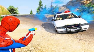 Spiderman With Alien Blaster Vs Police Ragdolls