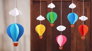 Easy 3D Paper Hot Air Balloon Craft - Diy Paper Wall Decoration Ideas