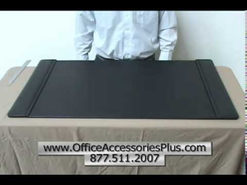 Black Leather 38 X 24 Desk Pad Office Accessories Plus Youtube