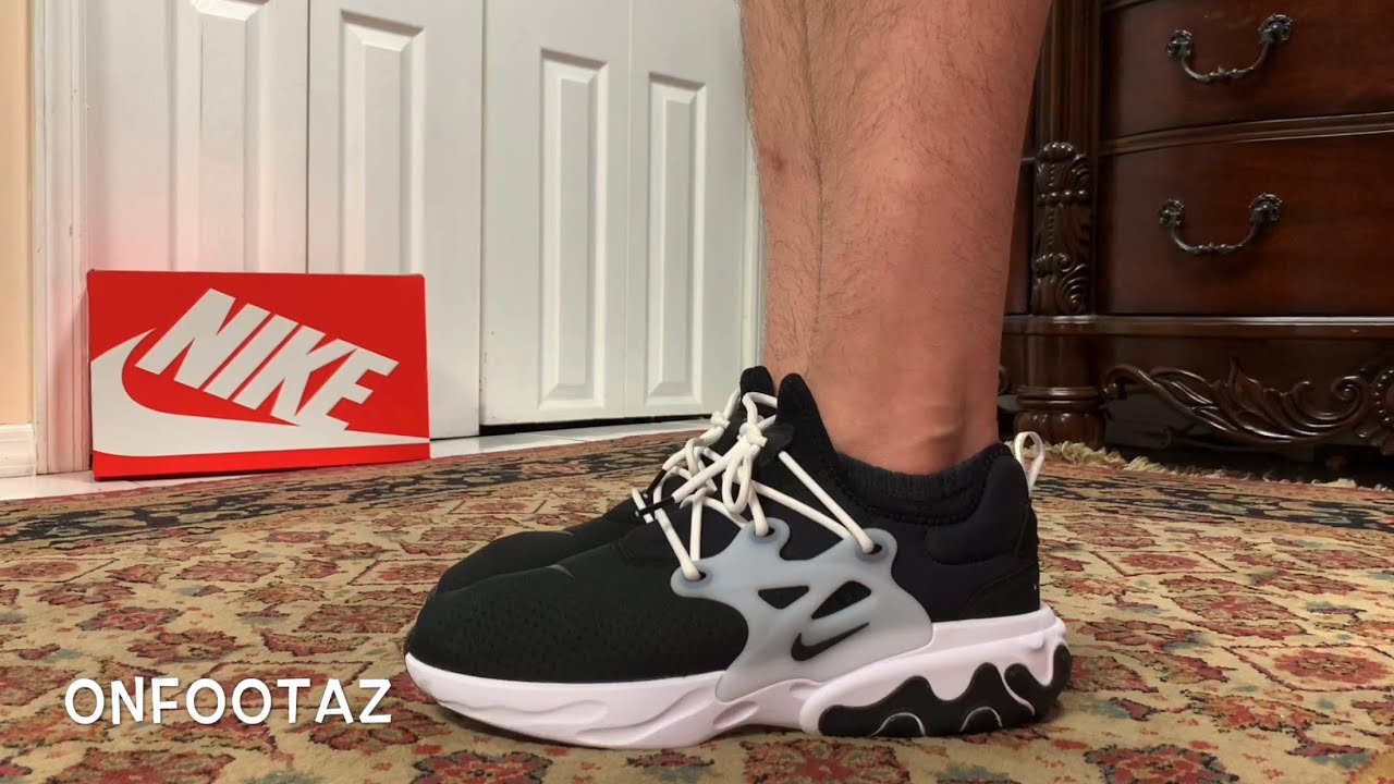 Nike React Presto Black White On Foot 