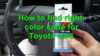 How to find right color code for Toyota cars. Years 2000 -2015