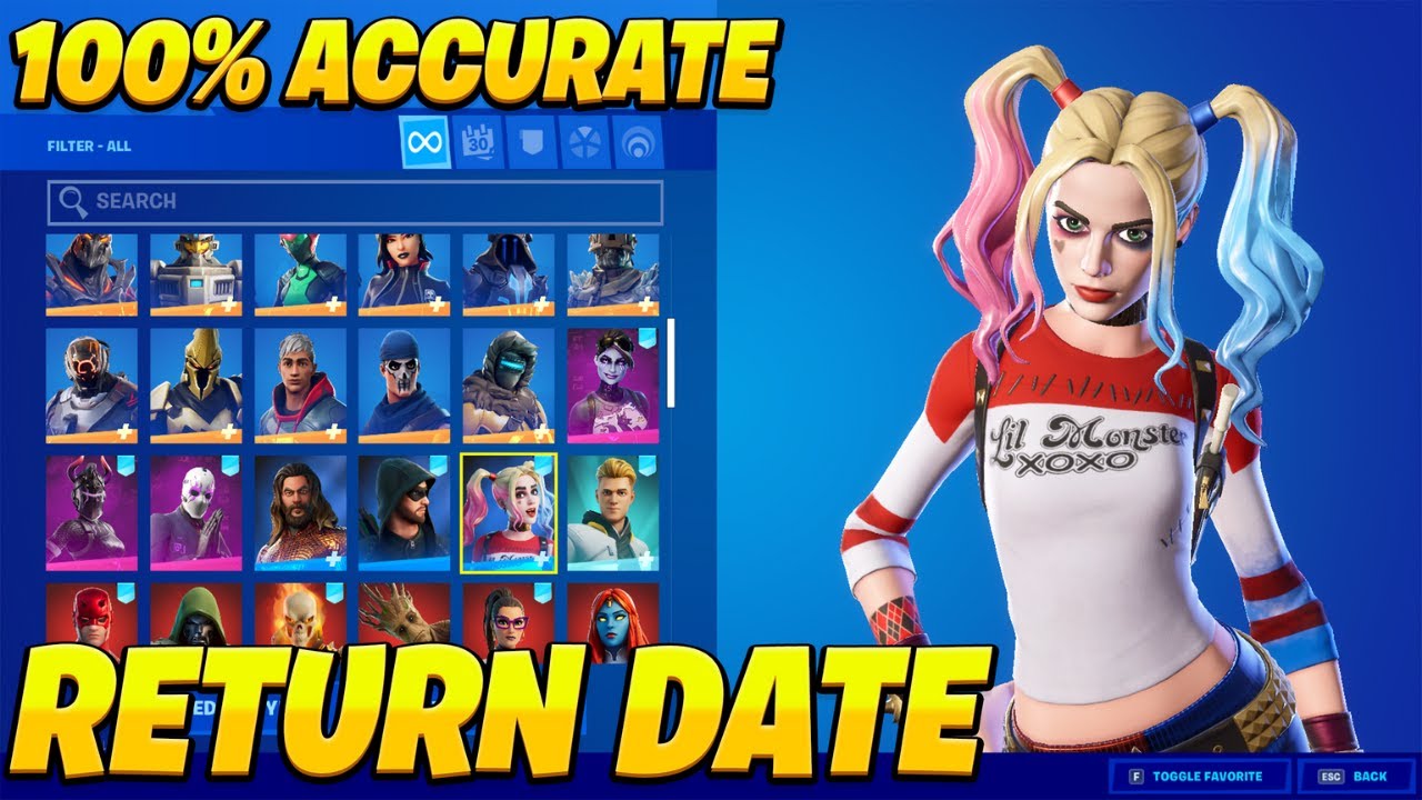 Harley Quinn RETURN RELEASE DATE in the Item Shop! (Harley Quinn coming