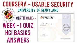 Coursera : Usable Security Week 1 HCI Basics Quiz Answers | University of Maryland Cyber Security