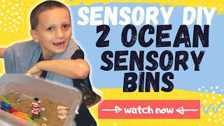 ocean sensory bins // how to make an easy sensory bin // CHEAP AND QUICK