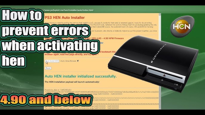 PS3 - Exploiting 4.90 OFW (Installing CFW & Running PS3HEN) Flash Writer /  PS3HEN now supporting 4.90 FW