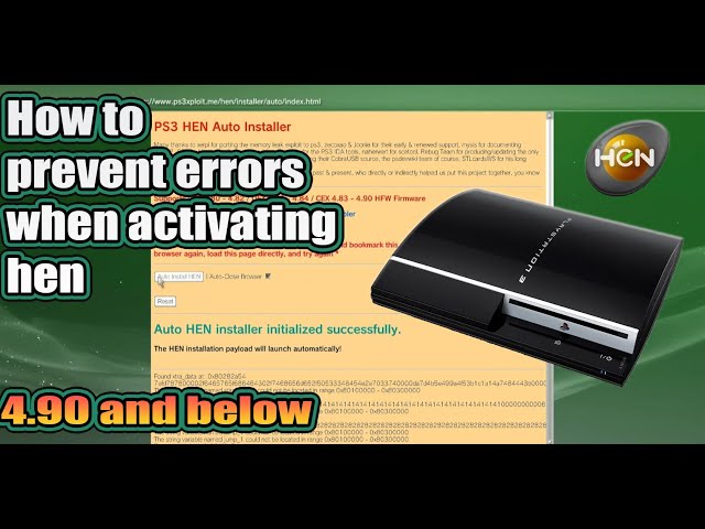 How to Install PS3 HEN on Any PS3 (4.90 or Lower) 