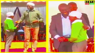 See what Young Mokorino Boy was given by MP Karemba in front of Gachagua today in Eldoret