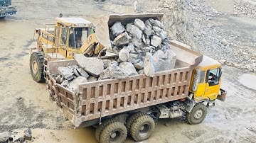Caterpillar 966H Loading Big Stones | Incredible Machine Power"Caterpillar Wheel Loader in Action |
