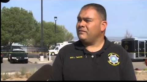 KRQE Scanner at crime scene Hahnel