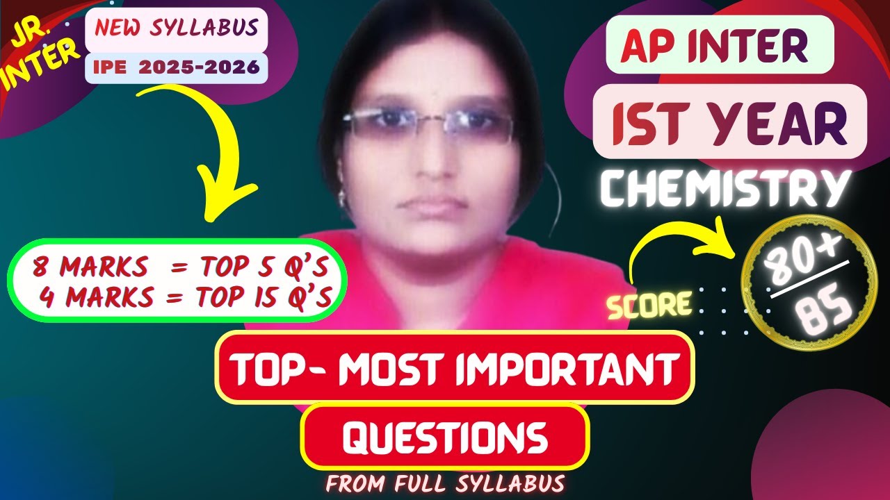 AP Inter 1st Year Chemistry Important Questions 2026 | Chapter-Wise Most Expected IPE Questions|