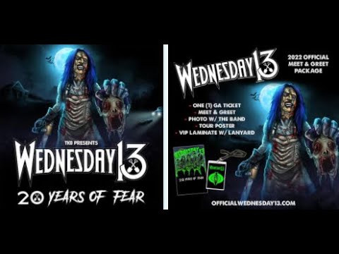 Wednesday 13 20th Anniv. ‘20 Years Of Fear Tour‘ + signs w/ Napalm Records