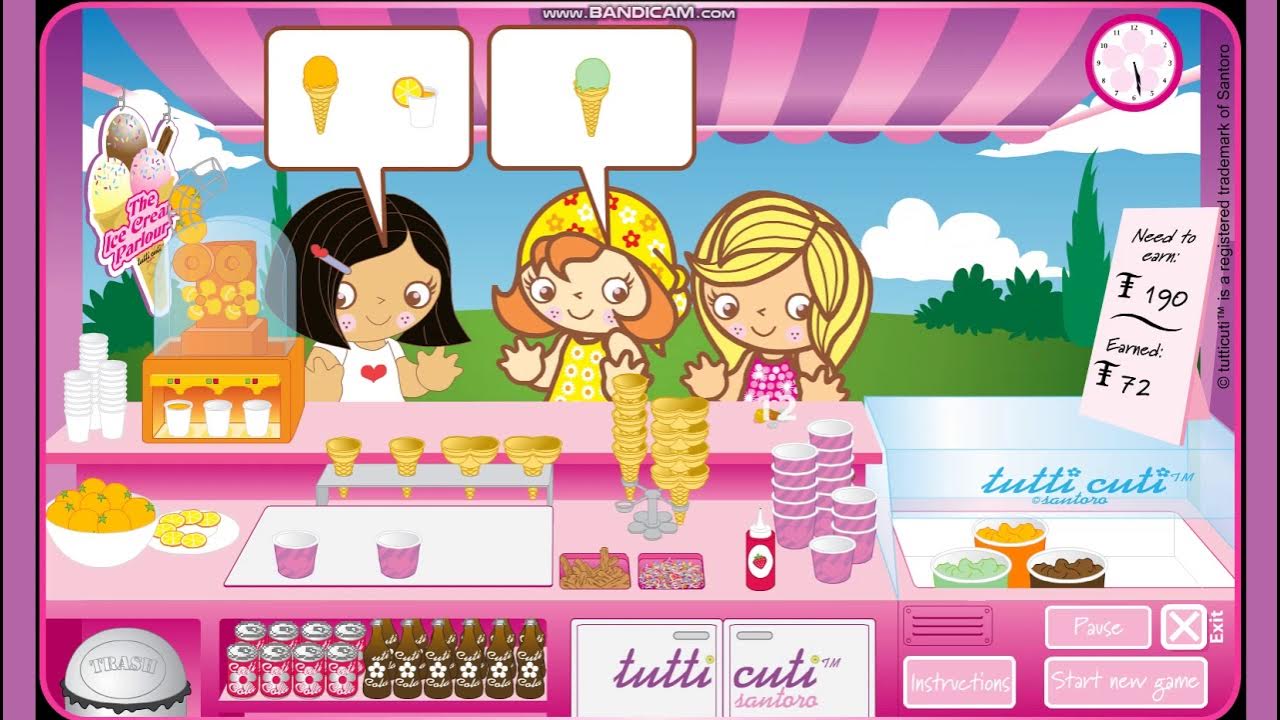 Games for Boys and Girls Playing Tutti Cuti Ice Cream Parlor Dessert