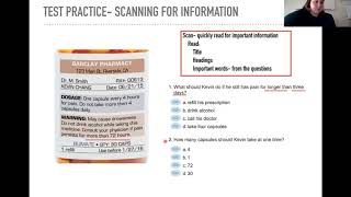 How To Scan for Important Words: CASAS Test Practice:  Level B
