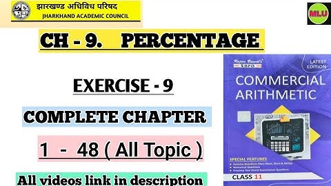 Percentage || Complete chapter || All topic || Class 11 Commercial arithmetic JAC BOARD...