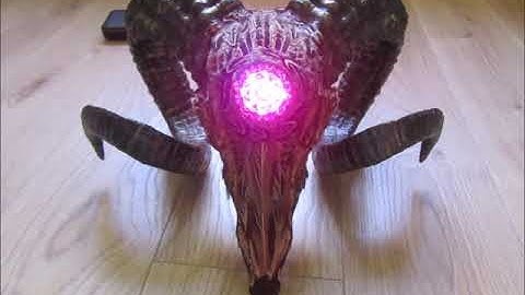 LED Sheep Ram Skull Feathered 3D Printed Neopixel Arduino Skull