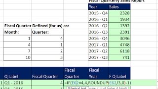 Highline Excel 2016 Class 09: Date Formulas and Date Functions, including Fiscal Quarter & Year