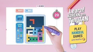 Play Hangeul Games with MotiPen 3: Tetris | Learn! KOREAN with TinyTAN