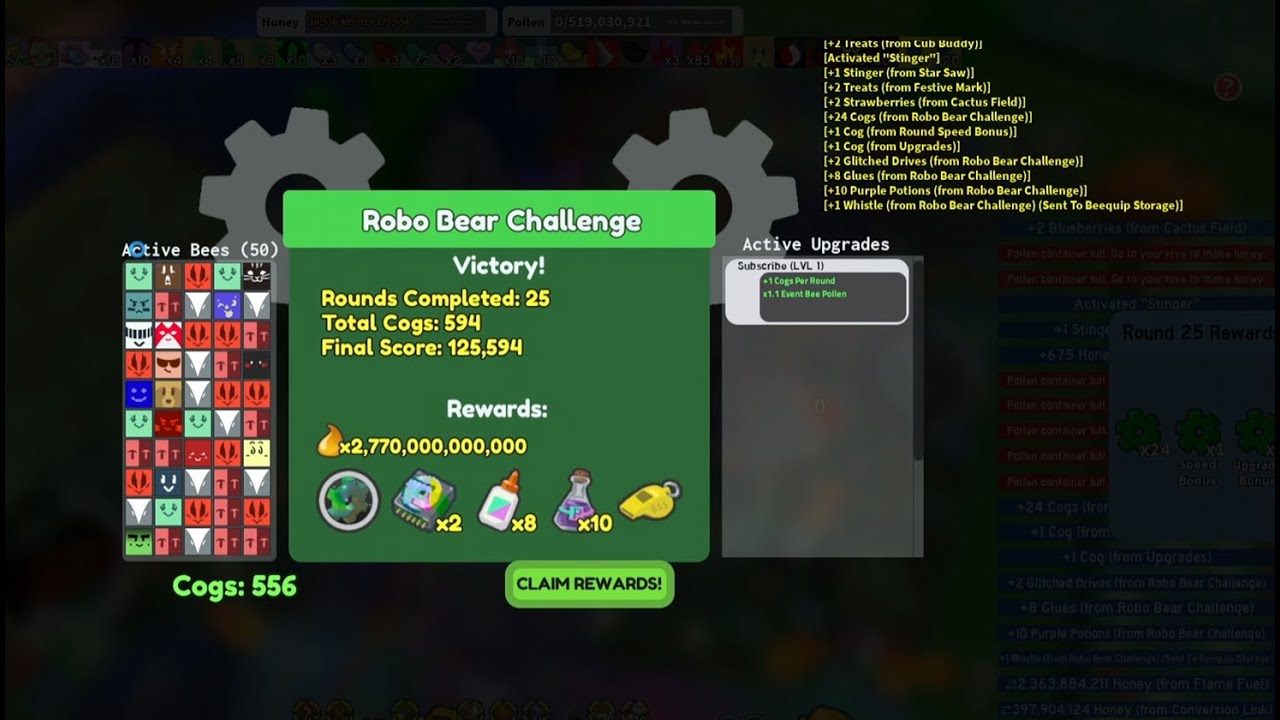 Completing RBC with 1 upgrades | Bee Swarm Simulator - YouTube