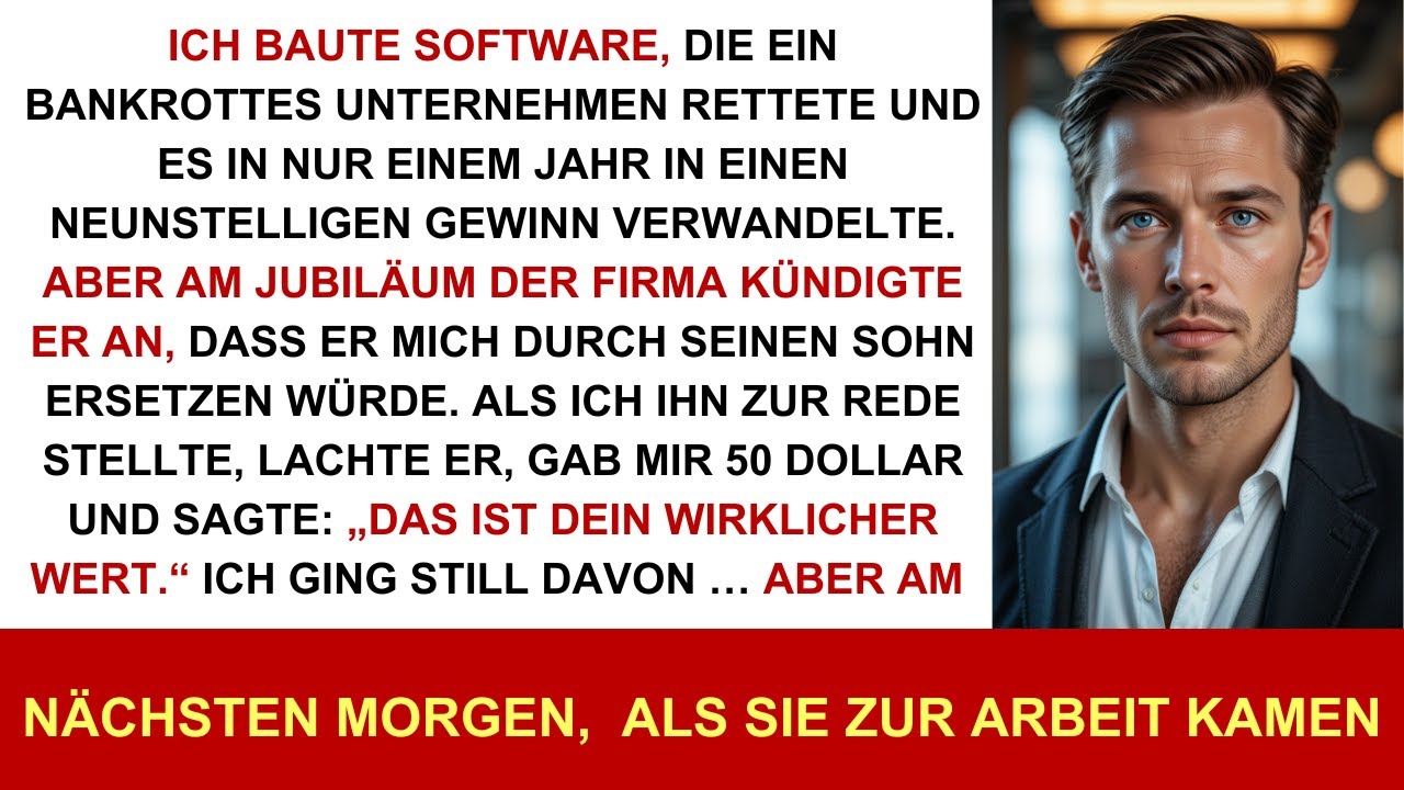 Ich rettete die Firma. Er ersetzte mich durch seinen Sohn. Riesiger Fehler.