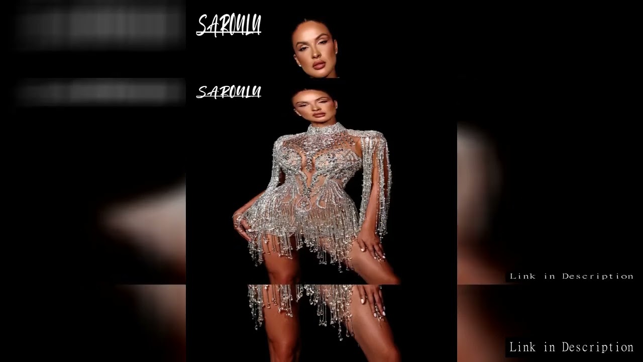 Illusion Beading Tassel Evening Dress Sparkly High Neck Party Prom Gown Stylish Customized Special O