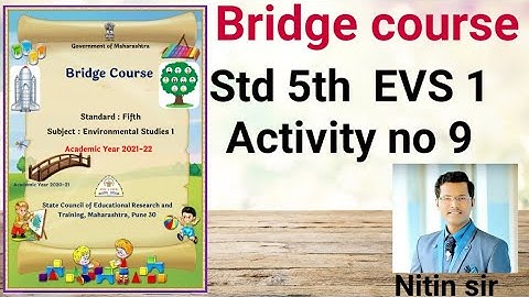 Bridge course || Std 5 || Environmental studies 1 || Activity no 9 @pioneertutorials1717  Nitin sir